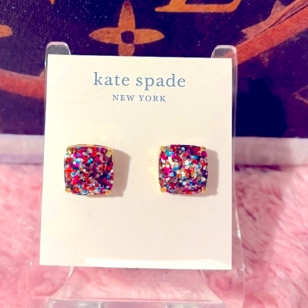 NEW Kate Spade Colorful Glitter Stud Earrings